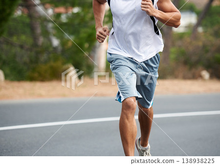 Running, man and exercise in street for fitness, workout and commitment in training for marathon. Runner, freedom and performance challenge for athlete, motivation and growth in mindset for health Running, man and exercise in street for fitness, workout and commitment in training for marathon. Runner, freedom and performance challenge for athlete, motivation and growth in mindset for health 138938225