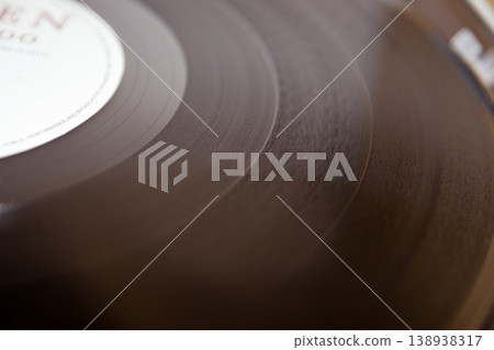 Black vinyl record close up. Old school record player .retro record vinyl player Black vinyl record close up. Old school record player .retro record vinyl player 138938317