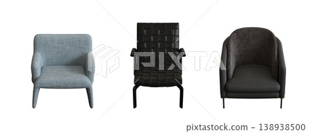 armchair isolate on a transparent background, comfortable furniture for home interior, 3D illustration, cg render armchair isolate on a transparent background, comfortable furniture for home interior, 3D illustration, cg render 138938500