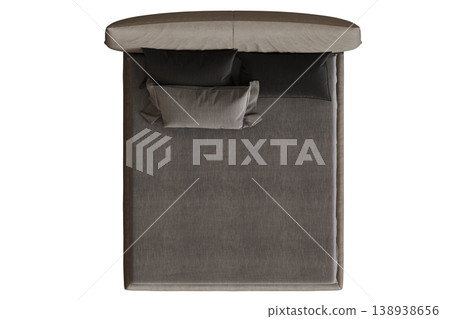 bed isolate on a transparent background, interior furniture, 3D illustration, cg render bed isolate on a transparent background, interior furniture, 3D illustration, cg render 138938656