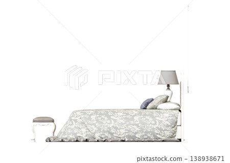 bed isolate on a transparent background, interior furniture, 3D illustration, cg render bed isolate on a transparent background, interior furniture, 3D illustration, cg render 138938671