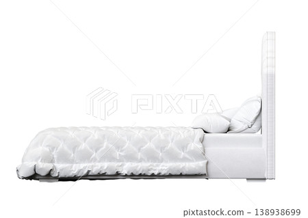 bed isolate on a transparent background, interior furniture, 3D illustration, cg render bed isolate on a transparent background, interior furniture, 3D illustration, cg render 138938699