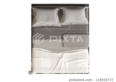 bed isolate on a transparent background, interior furniture, 3D illustration, cg render bed isolate on a transparent background, interior furniture, 3D illustration, cg render 138938715