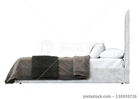 bed isolate on a transparent background, interior furniture, 3D illustration, cg render bed isolate on a transparent background, interior furniture, 3D illustration, cg render 138938726