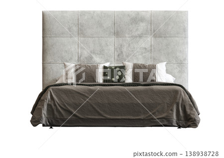 bed isolate on a transparent background, interior furniture, 3D illustration, cg render bed isolate on a transparent background, interior furniture, 3D illustration, cg render 138938728