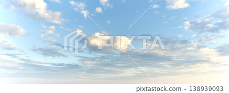 Bright sky on cloudy morning with soft clouds, calm sunrise with copy space. Fresh air on a soothing day, details of cloud shapes and patterns at sunset. Beautiful harmony in nature on zen afternoon Bright sky on cloudy morning with soft clouds, calm sunrise with copy space. Fresh air on a soothing day, details of cloud shapes and patterns at sunset. Beautiful harmony in nature on zen afternoon 138939093
