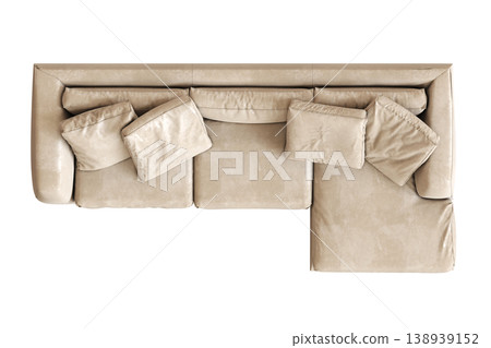 comfortable soft sofa isolated on transparent background, interior furniture, 3D illustration, cg render 138939152