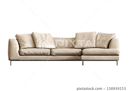 comfortable soft sofa isolated on transparent background, interior furniture, 3D illustration, cg render 138939153