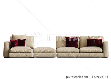 comfortable soft sofa isolated on transparent background, interior furniture, 3D illustration, cg render comfortable soft sofa isolated on transparent background, interior furniture, 3D illustration, cg render 138939161