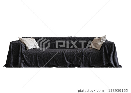 comfortable soft sofa isolated on transparent background, interior furniture, 3D illustration, cg render 138939165