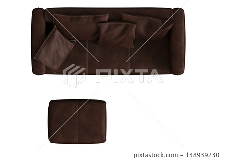 comfortable soft sofa isolated on transparent background, interior furniture, 3D illustration, cg render 138939230
