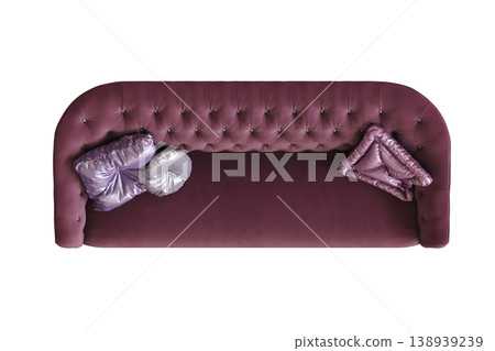 comfortable soft sofa isolated on transparent background, interior furniture, 3D illustration, cg render 138939239
