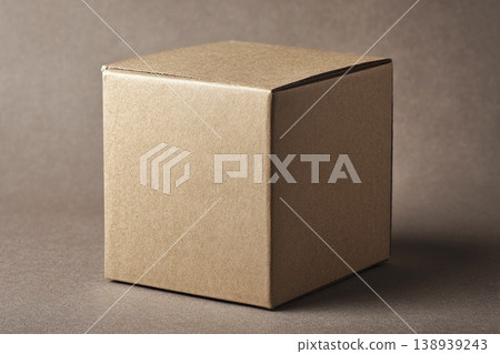 Cardboard box with natural texture illuminated by soft studio lighting Generative AI Cardboard box with natural texture illuminated by soft studio lighting Generative AI 138939243