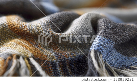 Beautiful cotton fabric close-up revealing intricate thread details and patterns Generative AI 138939251