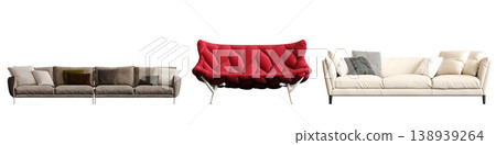 comfortable soft sofa isolated on transparent background, interior furniture, 3D illustration, cg render comfortable soft sofa isolated on transparent background, interior furniture, 3D illustration, cg render 138939264