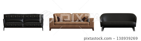 comfortable soft sofa isolated on transparent background, interior furniture, 3D illustration, cg render comfortable soft sofa isolated on transparent background, interior furniture, 3D illustration, cg render 138939269