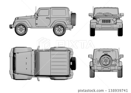 car isolated on transparent background, 3d illustration, cg render 138939741