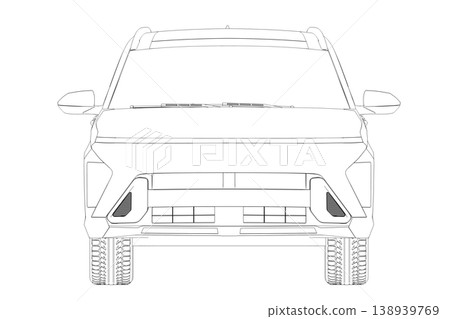 car outline drawing, sketch, contour image car outline drawing, sketch, contour image 138939769