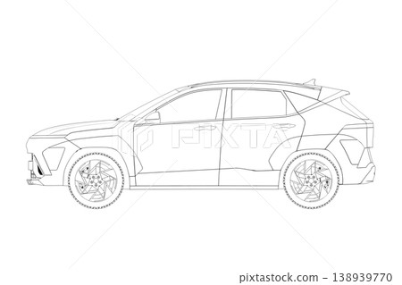 car outline drawing, sketch, contour image car outline drawing, sketch, contour image 138939770