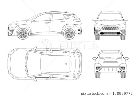 car outline drawing, sketch, contour image car outline drawing, sketch, contour image 138939772