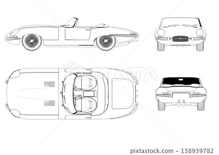 car outline drawing, sketch, contour image 138939782