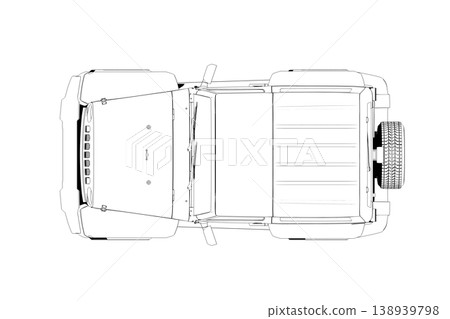car outline drawing, sketch, contour image car outline drawing, sketch, contour image 138939798