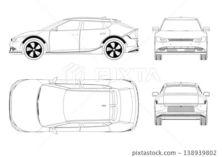 car outline drawing, sketch, contour image car outline drawing, sketch, contour image 138939802