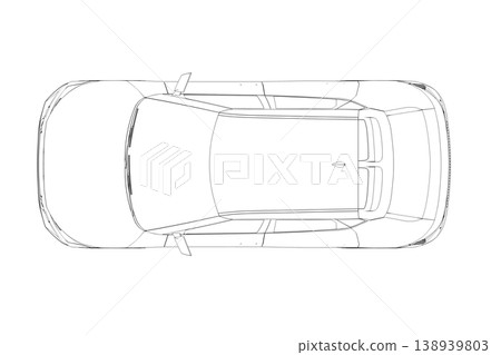 car outline drawing, sketch, contour image car outline drawing, sketch, contour image 138939803