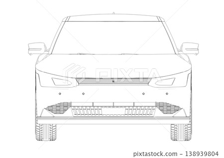 car outline drawing, sketch, contour image car outline drawing, sketch, contour image 138939804