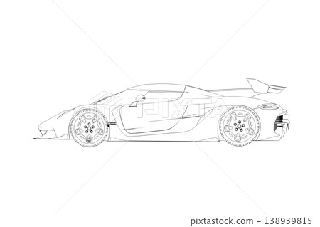 car outline drawing, sketch, contour image car outline drawing, sketch, contour image 138939815