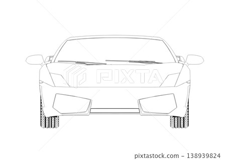 car outline drawing, sketch, contour image car outline drawing, sketch, contour image 138939824