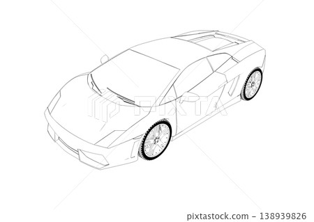 car outline drawing, sketch, contour image car outline drawing, sketch, contour image 138939826