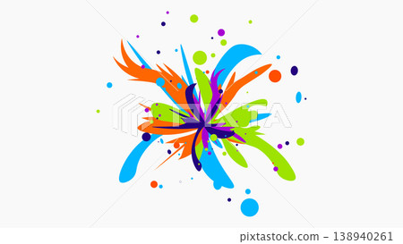 Colorful abstract exploding paint splatter with swirls, graphic resources Colorful abstract exploding paint splatter with swirls, graphic resources 138940261