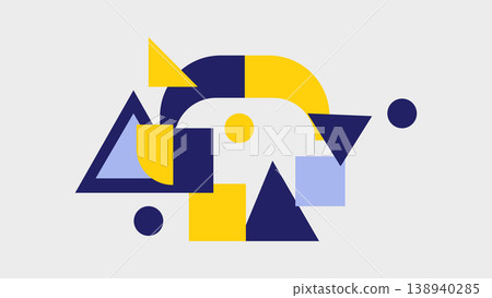Abstract animal shape formed by geometric elements with abstract art, modern art 138940285