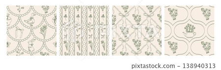 Charming cottagecore vector set with flowers, animals, garden tools and cozy elements. Hand drawn line art in soft green palette. Editable stroke. Perfect for prints, stickers, branding and decor. Charming cottagecore vector set with flowers, animals, garden tools and cozy elements. Hand drawn line art in soft green palette. Editable stroke. Perfect for prints, stickers, branding and decor. 138940313