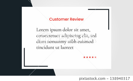 Modern customer review card with star ratings and clean design, star rating 138940317
