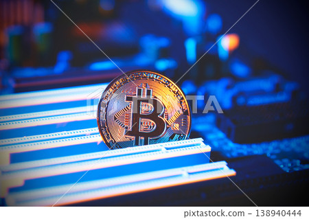 Bitcoin cryptocurrency, virtual money concept Bitcoin cryptocurrency, virtual money concept 138940444