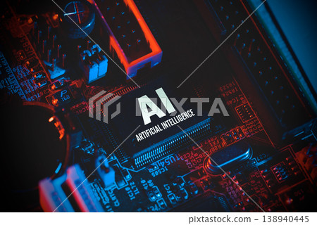 Artificial intelligence concept with computer chip 138940445