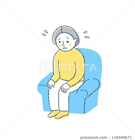 老年婦女無法站立 老年婦女無法站立 138940671