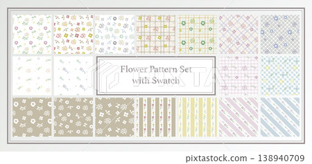 Scandinavian-style floral swatch set 138940709