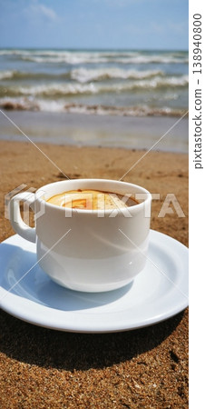Coffee on the beach with a sea view 138940800