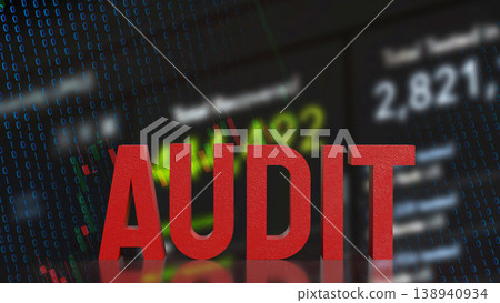 Digital Financial Audit Risk Concept with Data Visualization Background 3d render. 138940934