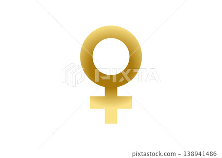Gold Female Symbol Icon Representing Women Gender Equality Feminism and Womens Rights 138941486