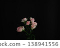 Beautiful fresh roses against a black background 138941556