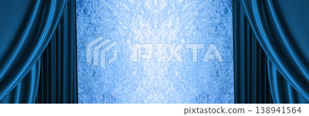 Blue curtain stage Blue curtain stage 138941564