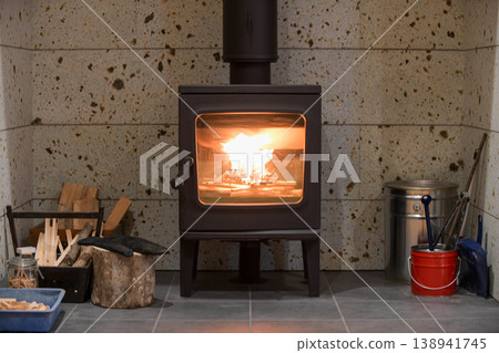 Flame of wood stove Flame of wood stove 138941745