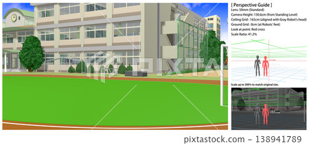 School scenery: Various angles photographed from the playground and courtyard (includes perspective guide data useful for anime background art) School scenery: Various angles photographed from the playground and courtyard (includes perspective guide data useful for anime background art) 138941789