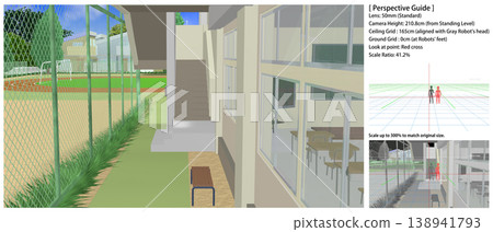 學校景色：從操場和庭院拍攝的各種角度的照片（包含可用於動漫背景繪畫的透視參考資料） 138941793