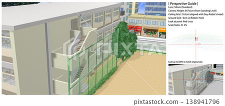 學校景色：從操場和庭院拍攝的各種角度的照片（包含可用於動漫背景繪畫的透視參考資料） 138941796