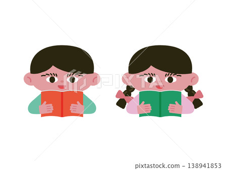Vector illustration of children holding books Vector illustration of children holding books 138941853